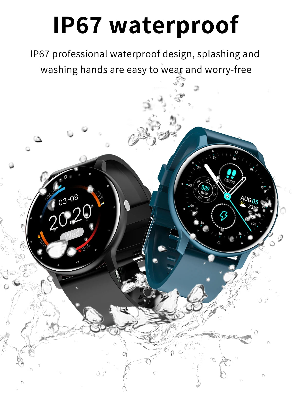 LIGE New Smart Watch, Women Men Ladies Gift, Sport Fitness Men Women Watches, Heart Rate Monitor, Waterproof Smartwatch For Android IOS