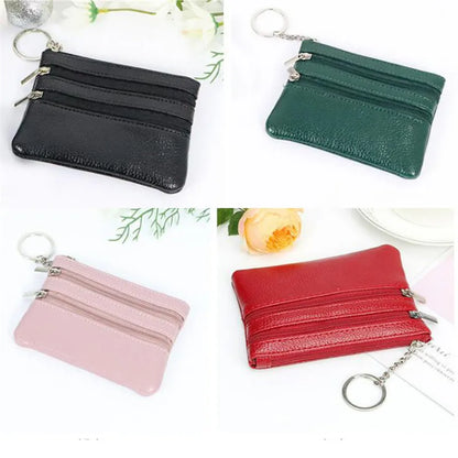 3 Pocket Coin Purse, Men Small Bag, Wallet, Change Purses, Zipper Money Bags, Card Holder, Children Mini Wallets, Leather Key Holder