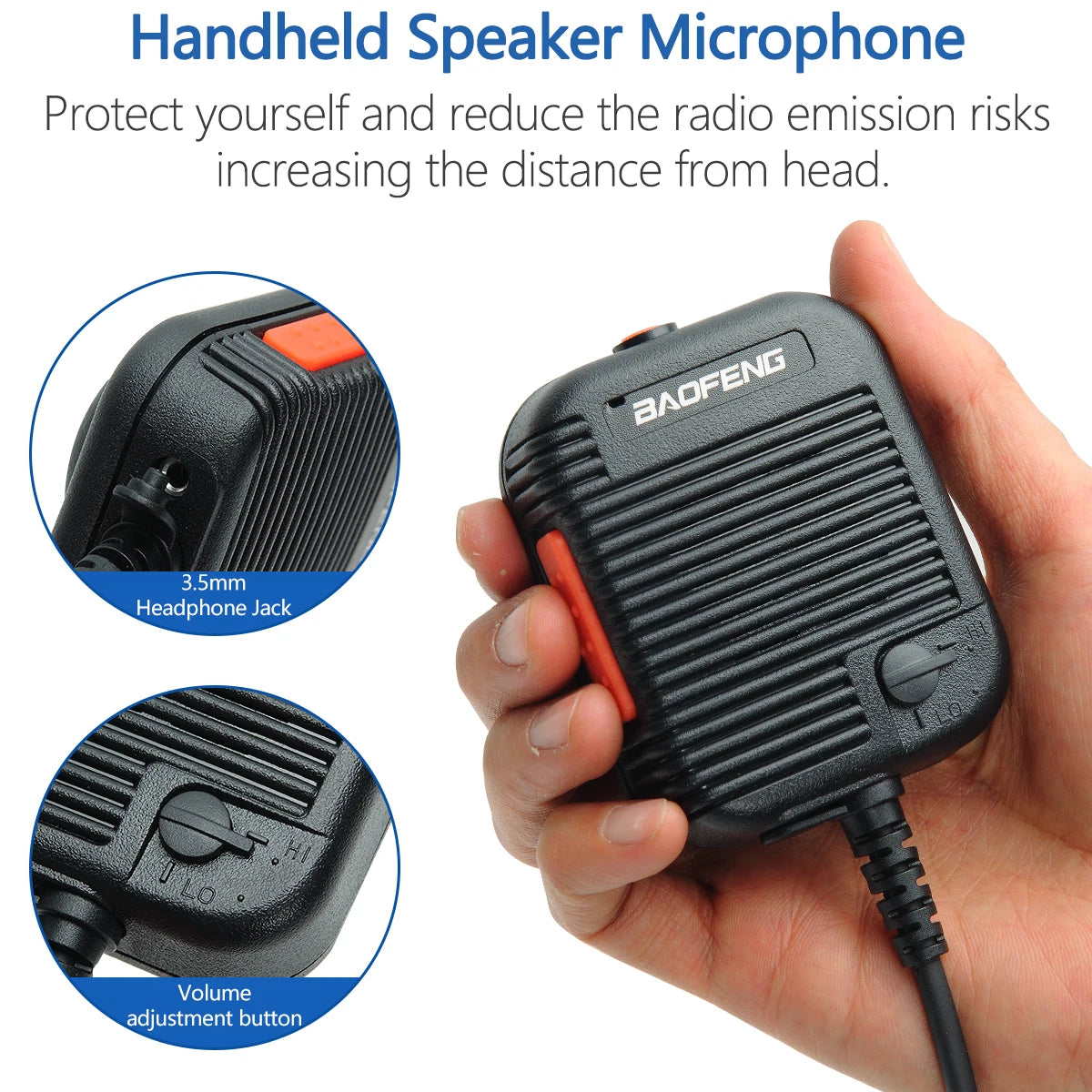 Baofeng AR-152 Tactical Remote Speaker Mic K Plug 2 Pin Volume Adjustable For AR-152 UV-5R UV-25 PRO Walkie Talkie Two Way Radio