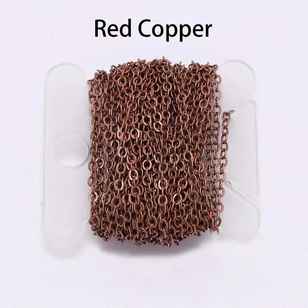5M/lot, Gold/Bronze Plated Necklace Chain For Jewelry Making Findings, DIY Necklace Chains Materials, Handmade Supplies