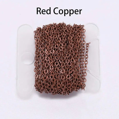 5M/lot, Gold/Bronze Plated Necklace Chain For Jewelry Making Findings, DIY Necklace Chains Materials, Handmade Supplies