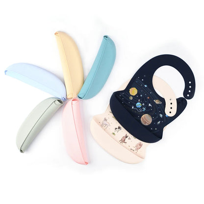 Babero de silicona impermeable para bebé, diseño de plátano, para alimentación de recién nacidos, delantal suave comestible, bufanda ajustable para eructos de bebé