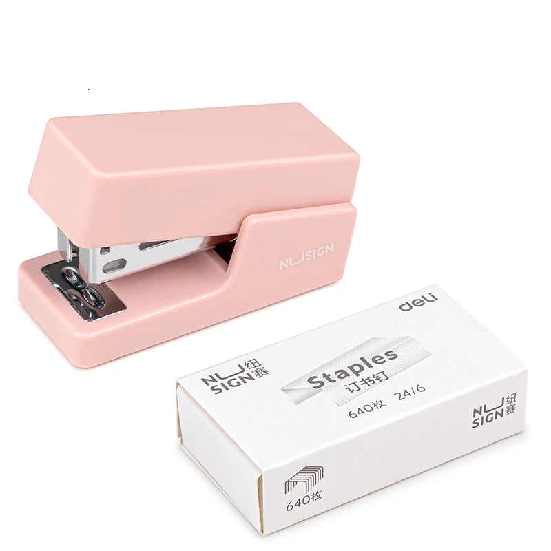 KHINSUN Mini Stapler Set, Portable Color Paper Binding Machine, Use 24/6 26/6 Staples Fashion, Stationery Office Supplies
