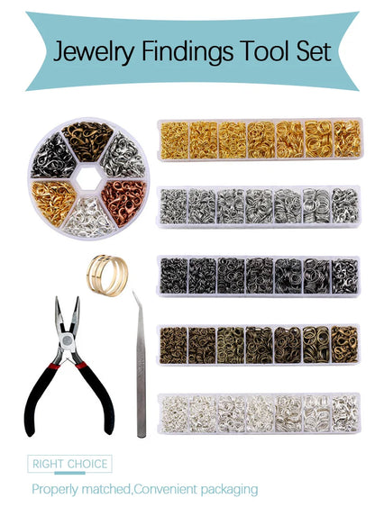 A Set Jewelry Findings Tool Set Open Jump Rings, Jewelry Pliers, Lobster Clasps Hooks, Jewelry Tweezers Jewelry Making Supplies