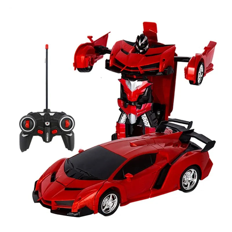 Led Light Cool RC Car Transformation Robot Car 1:18 Deformation RC Car Toy Electric Robot Cars Models Gift for Boy Girls Gifts