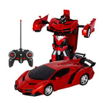 Led Light Cool RC Car Transformation Robot Car 1:18 Deformation RC Car Toy Electric Robot Cars Models Gift for Boy Girls Gifts