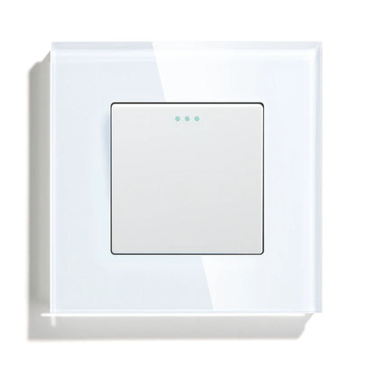 BSEED Mechanical Wall Light Switch Button Switch 1/2/3Gang 1Way Crystal Glass Panel Power Switch Switch On Off 250V White Black