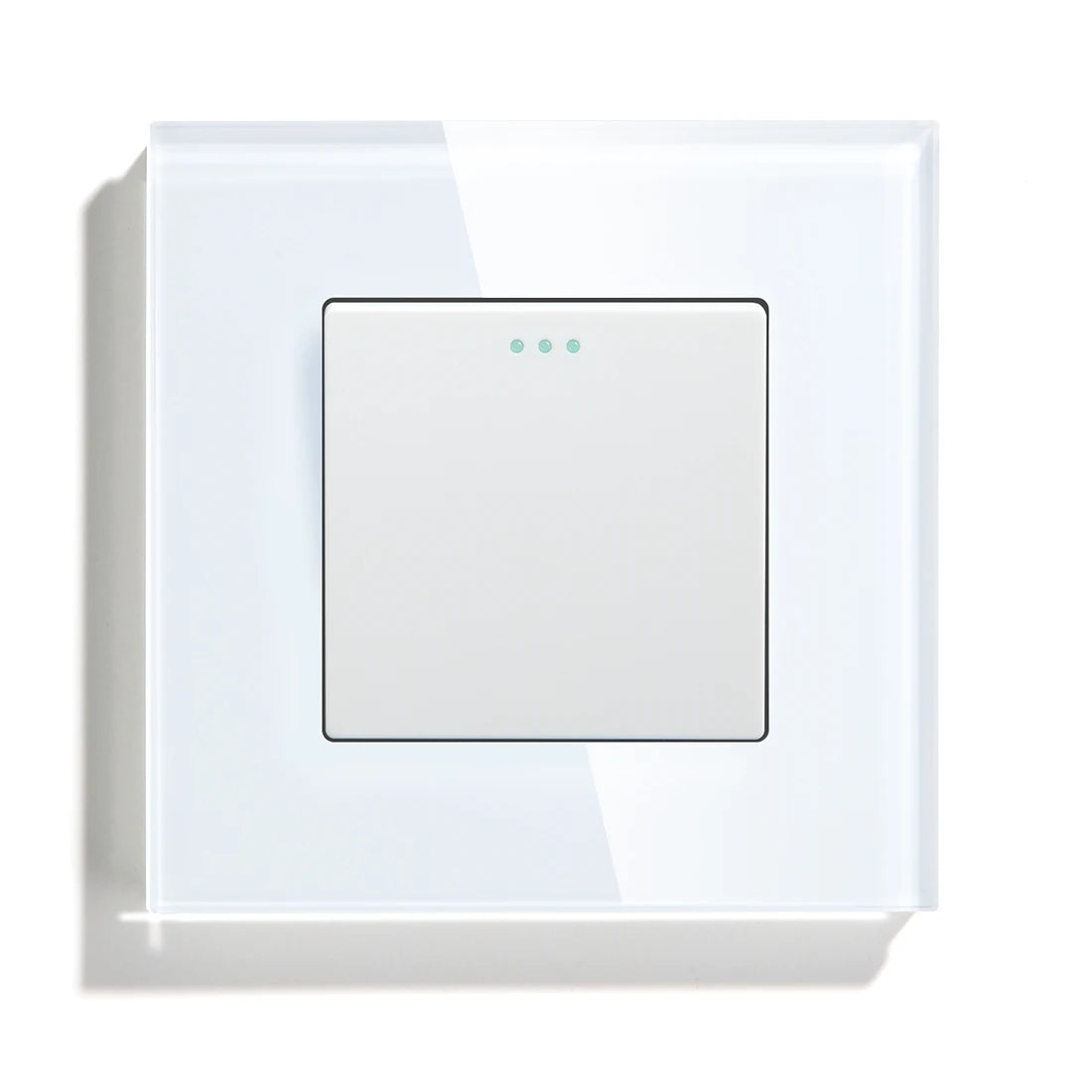 BSEED Mechanical Wall Light Push Switch 1/2Gang 1Way Automatic Rebound Switches Button With Glass Frame 250V