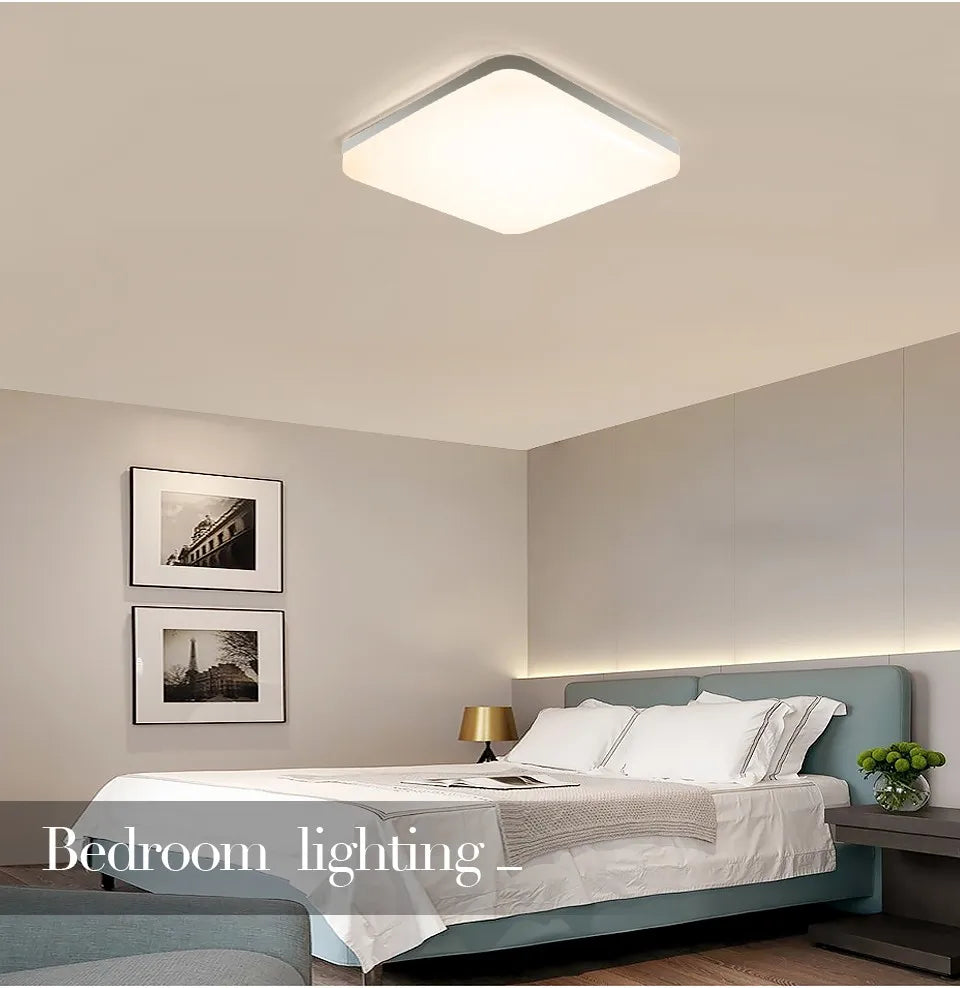 Square Led ceiling lamp, bedroom lighting, Neutral white, cold white, warm white, 48W 36W 24W 18W led ceiling light room, MARPOU