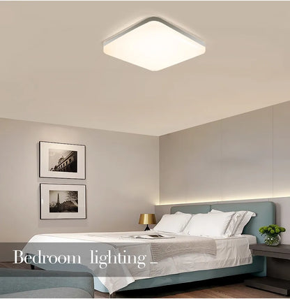 Square Led ceiling lamp, bedroom lighting, Neutral white, cold white, warm white, 48W 36W 24W 18W led ceiling light room, MARPOU