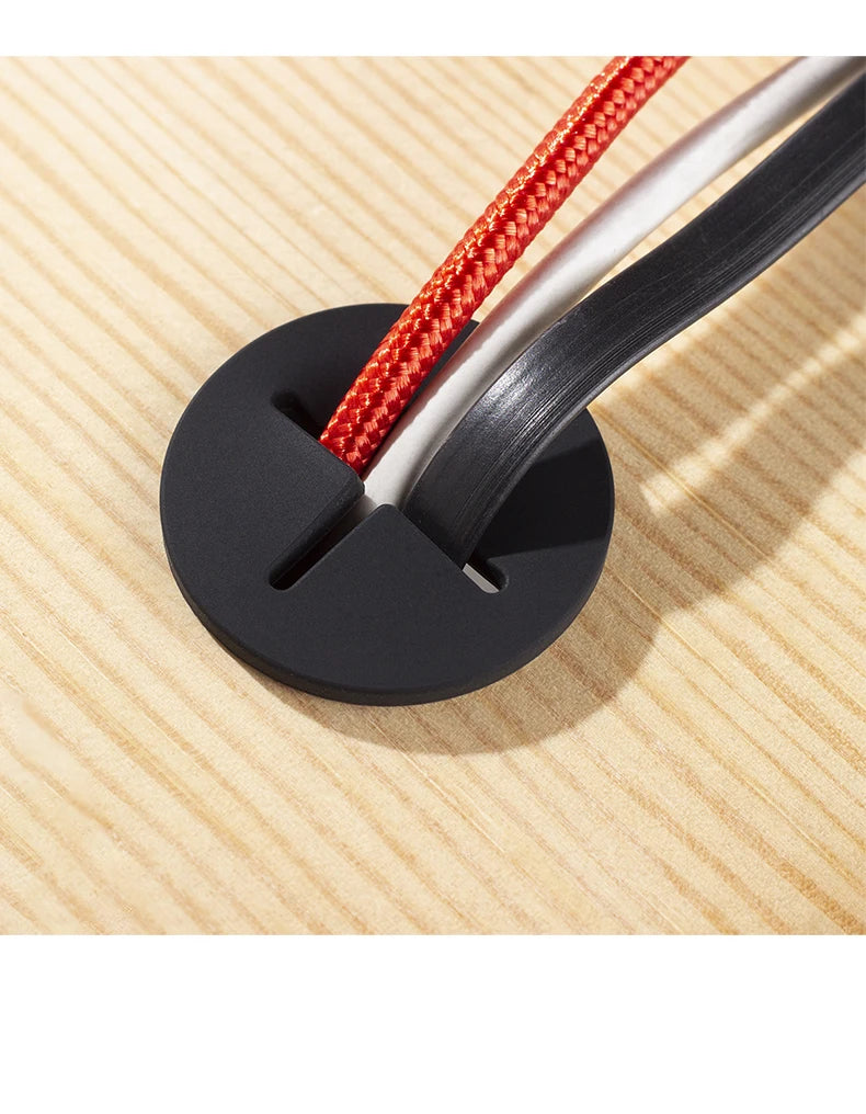 Desk Cord Grommet, Flexible Silicone Cable Hole Cover, Wire Organizer, Cable Pass Through, Round Gasket White