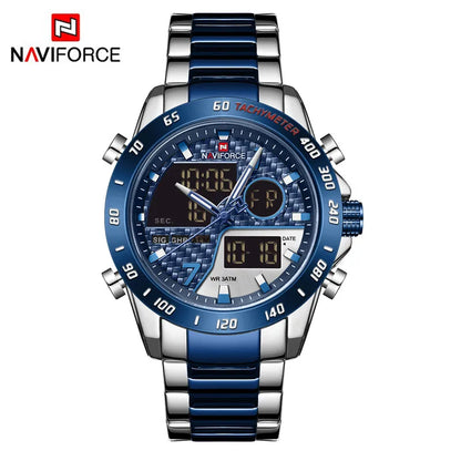 NAVIFORCE Luxury Brand Men's Wrist Watch Military Digital Sport Watches For Men Steel Strap Quartz Clock Male Relogio Masculino