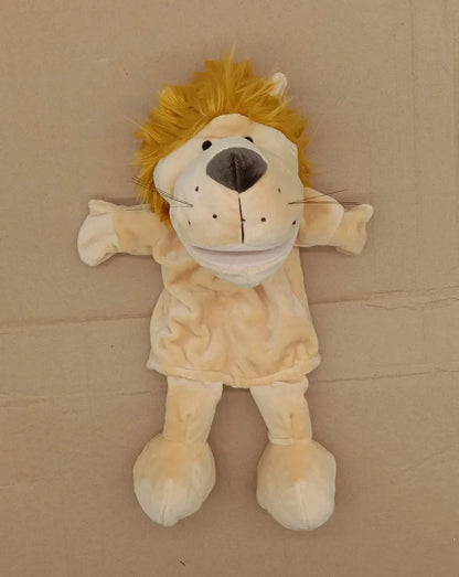 Cartoon Animal Hand Puppet Parent-child Game Doll, 35cm, Stuffed Gaming Doll, Lion Elephant Pig Appease Toys, Birthday Gifts For Children