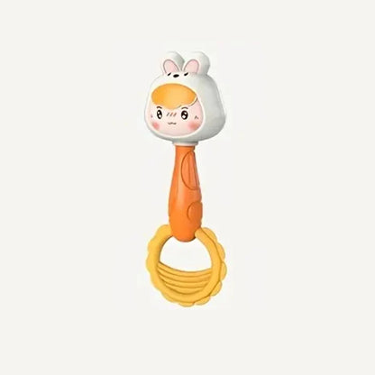 Cartoon Rattle, Newborn Sensory Grasp Toy, Chew-Safe Early Ed Handbell for Xmas & Bday Bite and Chew Toy Festival Gifts
