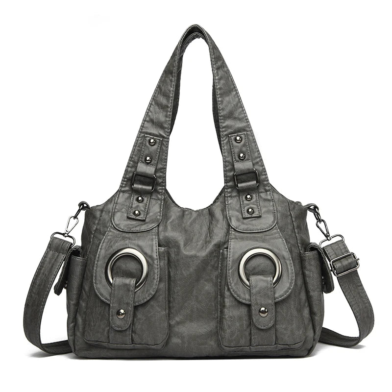 Luxury Designer Handbag Women High capacity Vintage Soft Leather Ladies Casual Large Capacity Shoulder Crossbody Bag Travel Sac