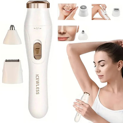Afeitadora multifuncional 3 en 1, carga USB, dispositivo de depilación para axilas, perfilador de cejas doméstico para mujer, recortador de vello de nariz