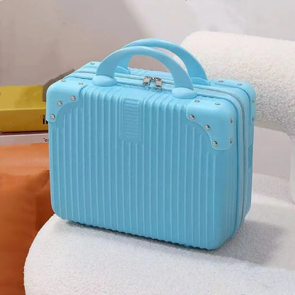 14-inch Lightweight Mini Travel Suitcase Cosmetic Box Waterproof Hand Luggage Organizer Makeup Case Portable Small Boarding Case