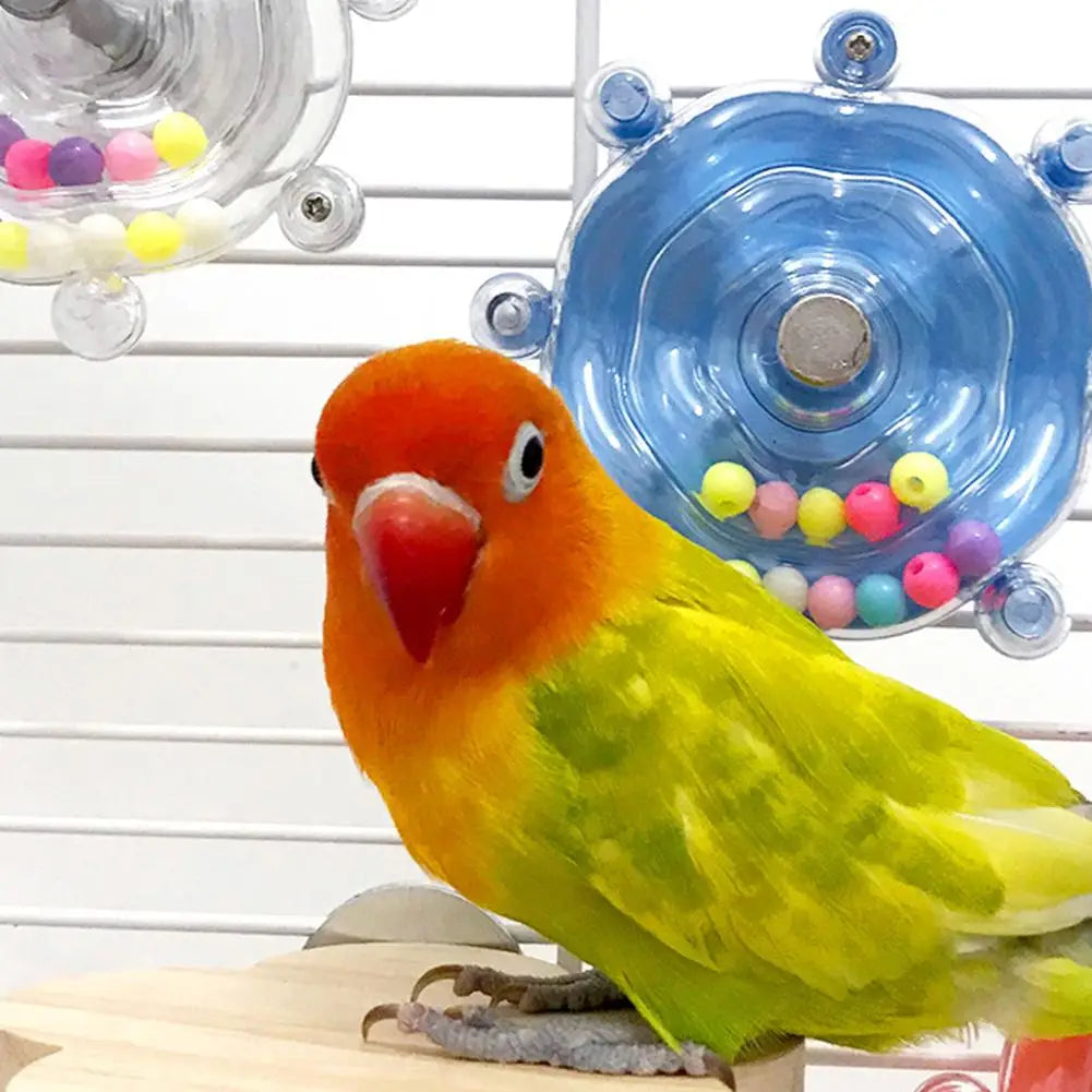 Parrot Decompression Toy Unique Rotating Help Pets Energy Toy Excess Safe Of Made Wheel Release Bird Cage Toy For Parrots