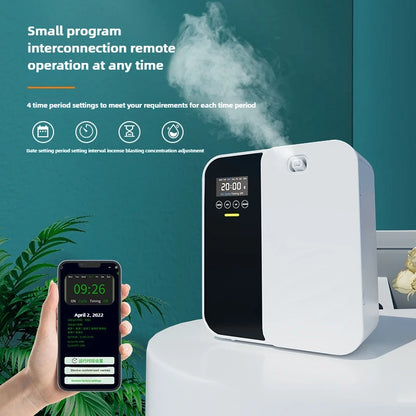 Difusor de aroma inteligente de 500 ml - Bluetooth, pulverización automática, cobertura de 1000 m³ y eliminación de olores para el hogar/comercial (hotel/bar/spa)