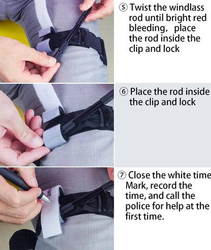 Tactical Emergency Tourniquet Aluminum Rod One-Handed Operation Spinning First-Aid Supplies Rescue Life Outdoor Survival Tool