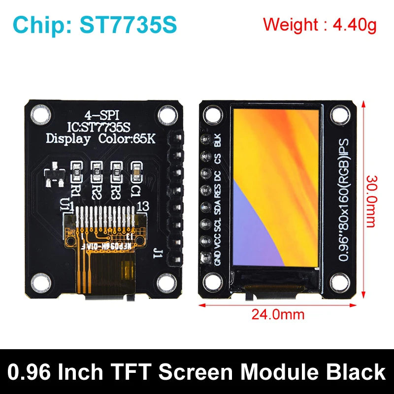 TFT Display, 0.96/1.3/1.44/1.8/2.4/2.8/3.5 Inch TFT Full Color Screen LCD Module, ST7735 ILI9341 Driver Interface SPI for Arduino
