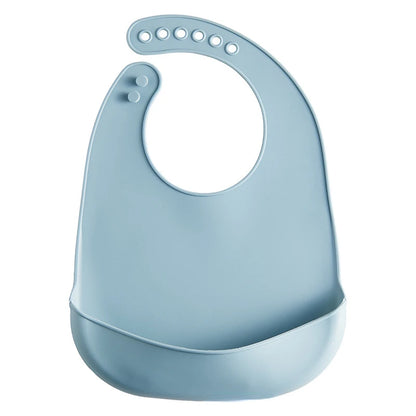 Baby Silicone Bibs Babies Waterproof Bib Solid Color 6-speed Adjustment Saliva Pocket Children's Burp Cloths Accessories Newborn