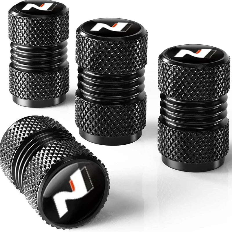 4Pcs Car Wheel Tire Valve Caps Air Stem Covers For N Line Sonata Tucson Azera Elantra Veloster Kona Santa Accessories