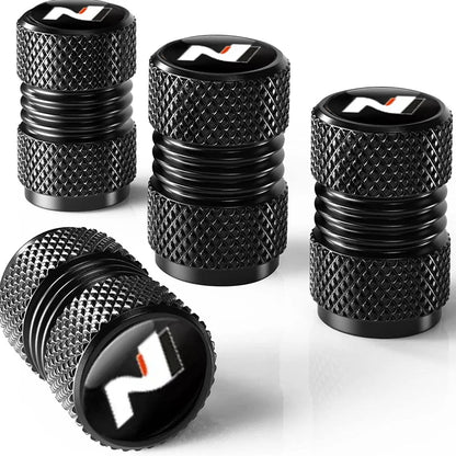 4Pcs Car Wheel Tire Valve Caps Air Stem Covers For N Line Sonata Tucson Azera Elantra Veloster Kona Santa Accessories