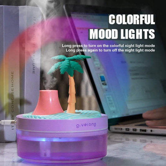 Landscape Air Humidifier, Small Spray Hydration Household Silent Bedroom Desktop Car USB Aromatherapy Humidifiers, Diffuser