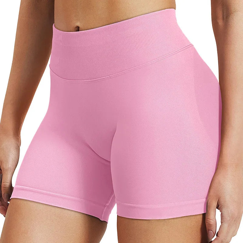 4.5'' Shorts Seamless Low Ribbed Waistband Gym Shorts Scrunch Bum Yoga Shorts Booty High Stretch Running Bike Shorts
