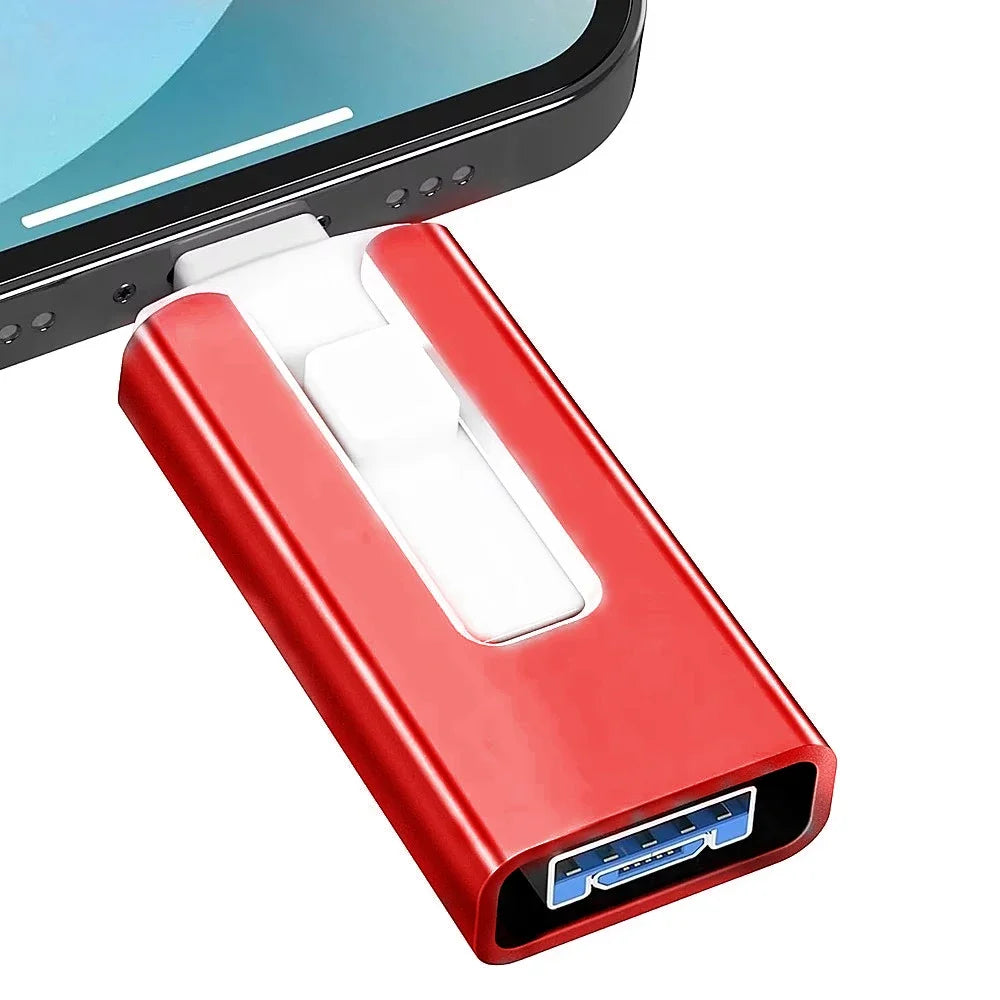 New 4 in1 512GB 256GB for iPhone USB 3.0 Flash Drive 2TB 1TB Android TYPE-C PenDrive Mobile Micro USB Memory Stick Drive