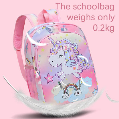 Embroidered Custom Cute Cartoon Rainbow Unicorn Print, Available in 4 Colors, Stylish Double-Shoulder Backpack, Casual Backpack