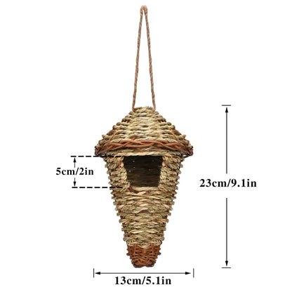 17 Styles Birds Nest Bird Cage Natural Grass Egg Cage Bird House Outdoor Decorative Woven Hanging Parrot Nest Houses Pet Bedroom