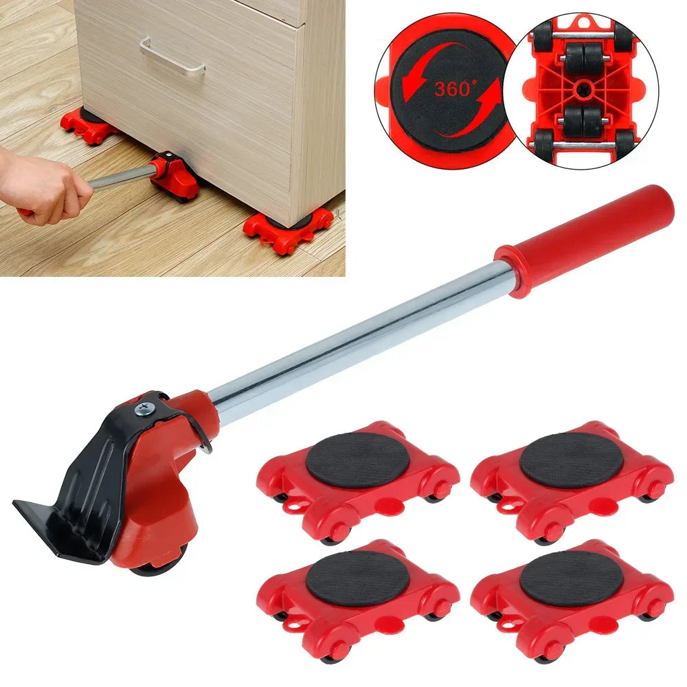 Juego de rodillos para mover muebles, transportador, herramienta de elevación de muebles de servicio pesado, herramienta de rodillos deslizantes para transportador de muebles