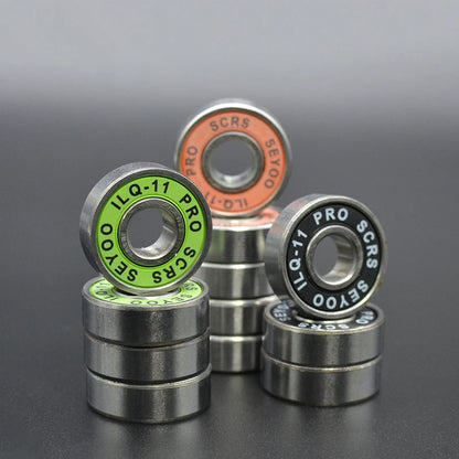 8Pcs 608 2RS Bearing ILQ-11 8x22x7 Green Longboard Speed Inline Skate Wheel Bearings Skate Scooter Smooth Skate Scooter Bearings