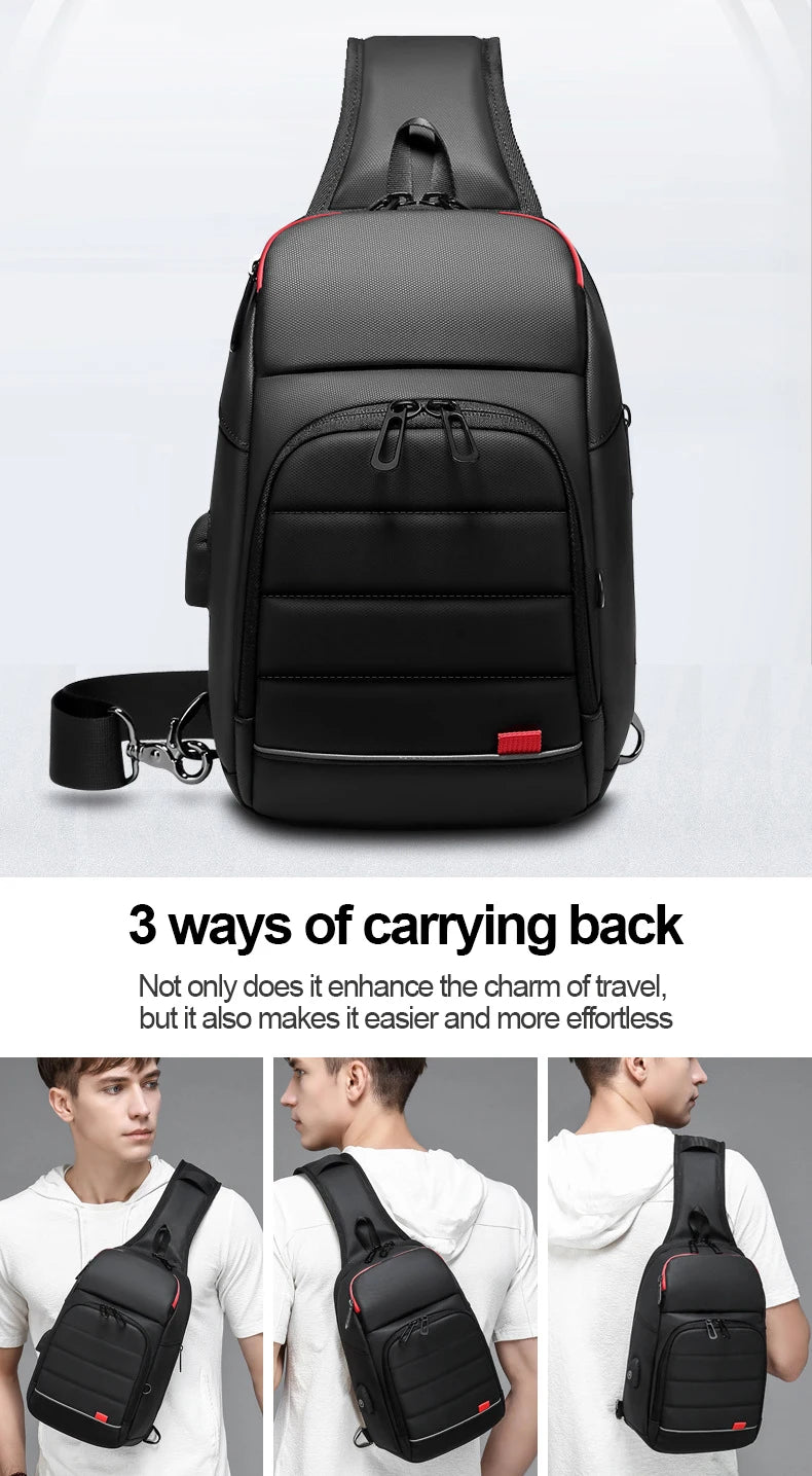 SWISS MILITARY Chest Bag Men's One Shoulder Crossbody Bag Large Capacity Outdoor Sports And Leisure Fashion Small Shoulder Bag