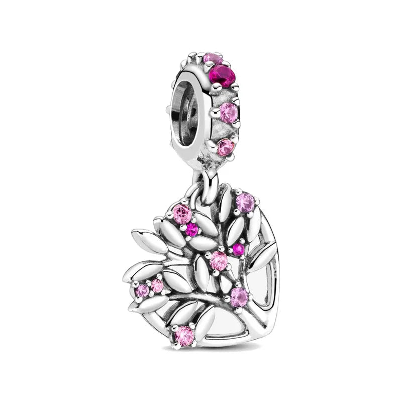 Hot Selling 925 Silver Pink Cake, Dog Paw, Luggage, Cup Bead Pendant Suitable for European Original Bracelet DIY Exquisite Jewelry