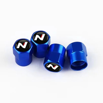 4Pcs Car Wheel Tire Valve Caps Air Stem Covers For N Line Sonata Tucson Azera Elantra Veloster Kona Santa Accessories