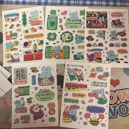 1/5 Pcs Graffiti Little Mouse 1 I Can Do It Cartoon Handbag Sticker Korean Ins Guben Material Wholesale Cheap