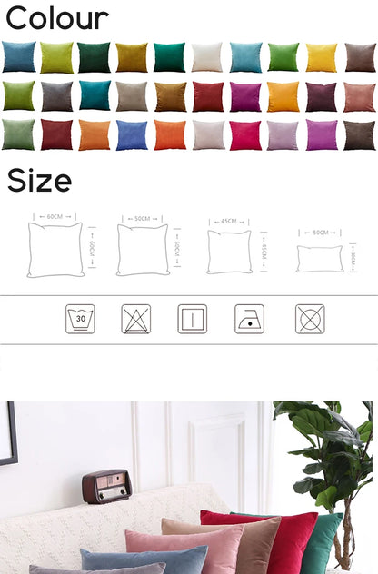 Pillow Cover Velvet, Pillow Case 40x40cm For Living Room Sofa Decorative Pillows, Home Decor Housse De Coussin