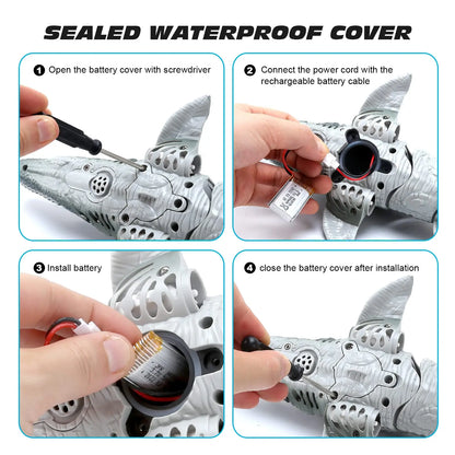 RC Dinosaur for Kid Remote Control Mosasaurus Simulation Model with Light Spray Summer Water Swimming Pool Lake Bathroom Boy Toy