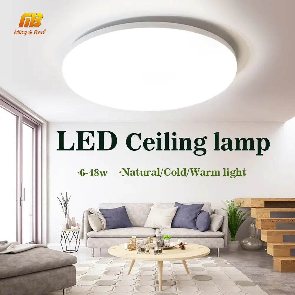 Ultra Thin LED Ceiling Lamp 48W 36W 24W 18W 9W 6W Modern Panel Light for Living Room Bedroom Natural Light Surface Mount Fixture