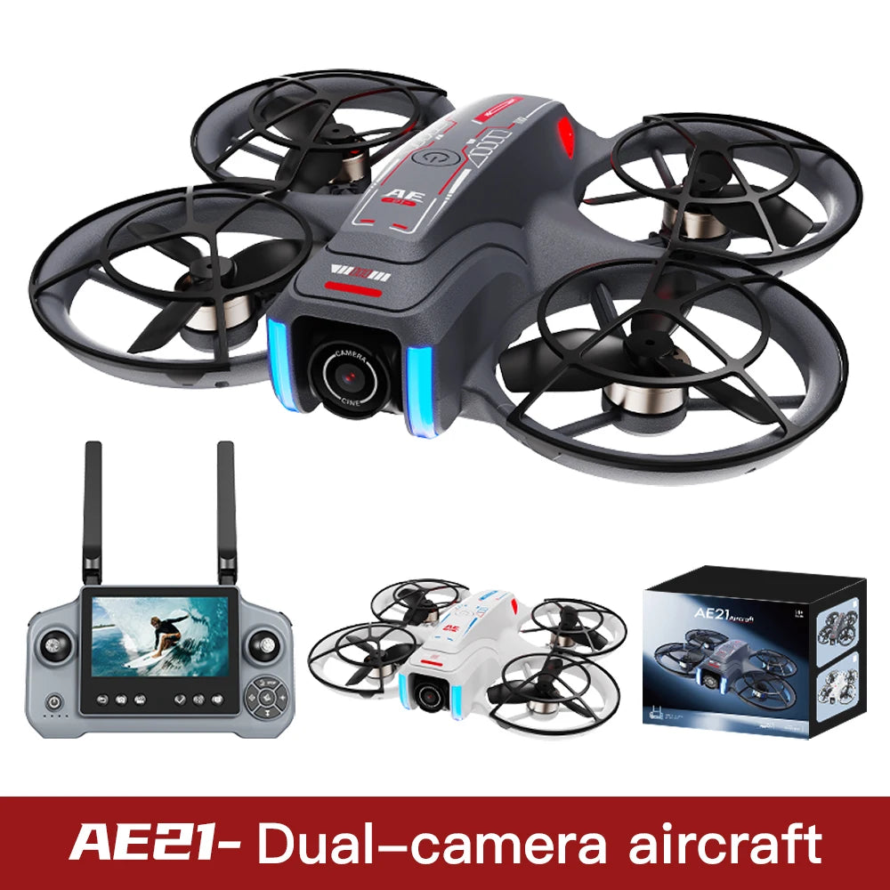 New AE21 Max Drone IA Clip Profesional HD 360° Doble Cámara Pantalla Control Remoto Motores sin Escobillas Anticolisión Cuadricóptero