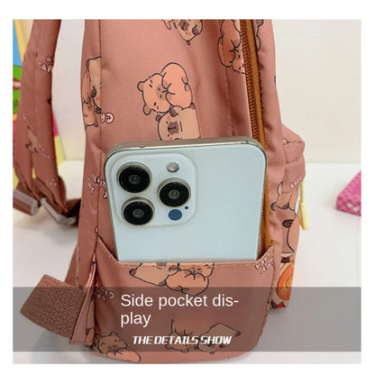 Cute Large Capacity Capybara Backpack, Cartoon Breathable Student Schoolbag, Nylon Ultra-light Book Bag, Back to school Girl