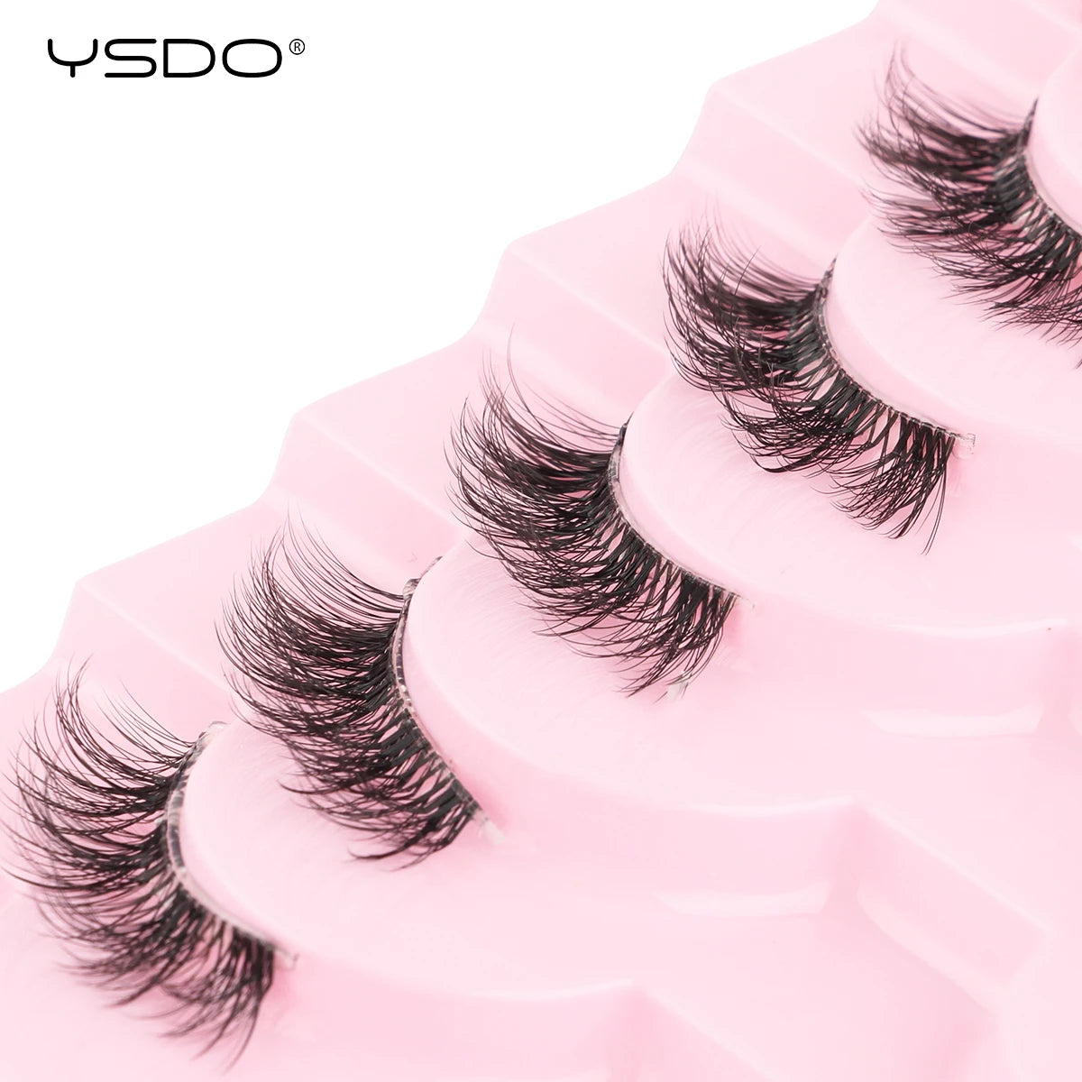 YSDO 5/10 Pairs Half Lashes Cat Eyelashes Soft Natural Clear Band False Lashes Natural Wispy Faux 3d Mink Eyelashes Makeup Tools