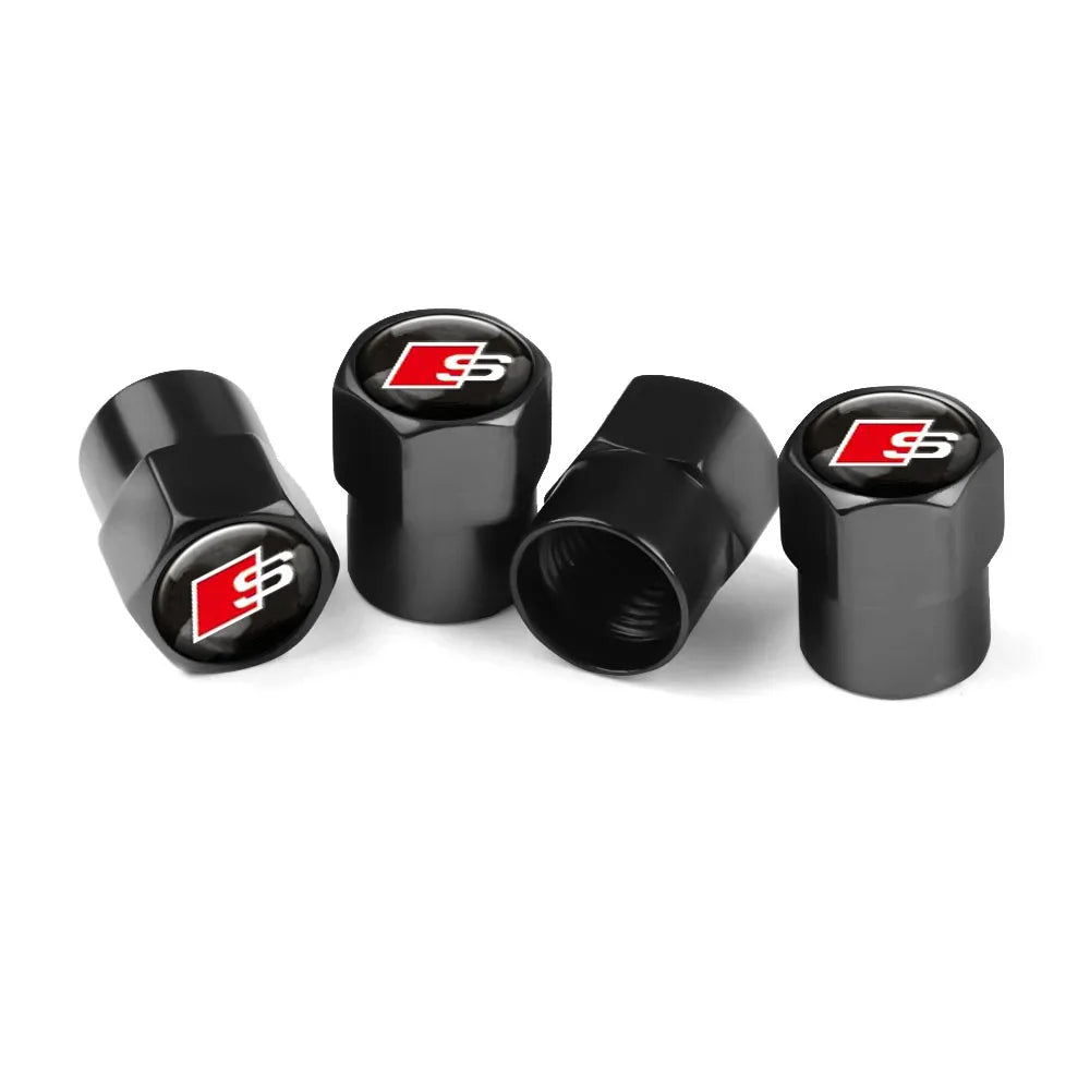 4 unids tapa de válvula de coche, tapas de válvula de rueda, cubierta antipolvo, accesorios de neumático para Audi S line Sports A1 A3 A4 A5 A6 A7 A8 Q2 Q3 Q5 Q7 TT S5 S3 S4