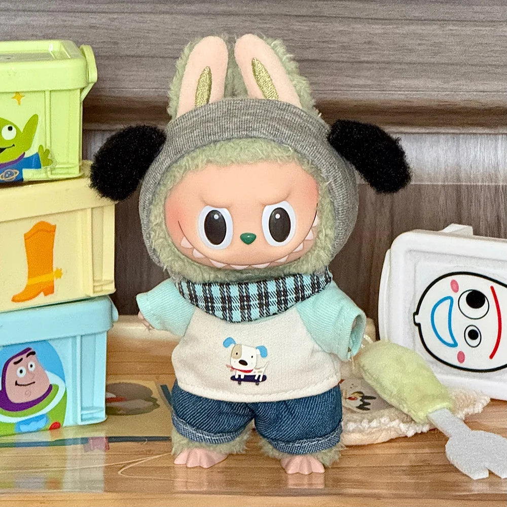 Cute Doll Clothes Outfit Accessories For 17cm Labubu V2 V1 Doll Clothing Different styles Cosplay dress Kid Toy Gifts