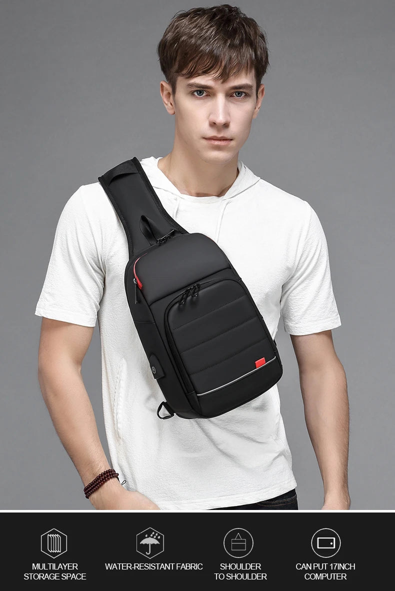 SWISS MILITARY Chest Bag Men's One Shoulder Crossbody Bag Large Capacity Outdoor Sports And Leisure Fashion Small Shoulder Bag