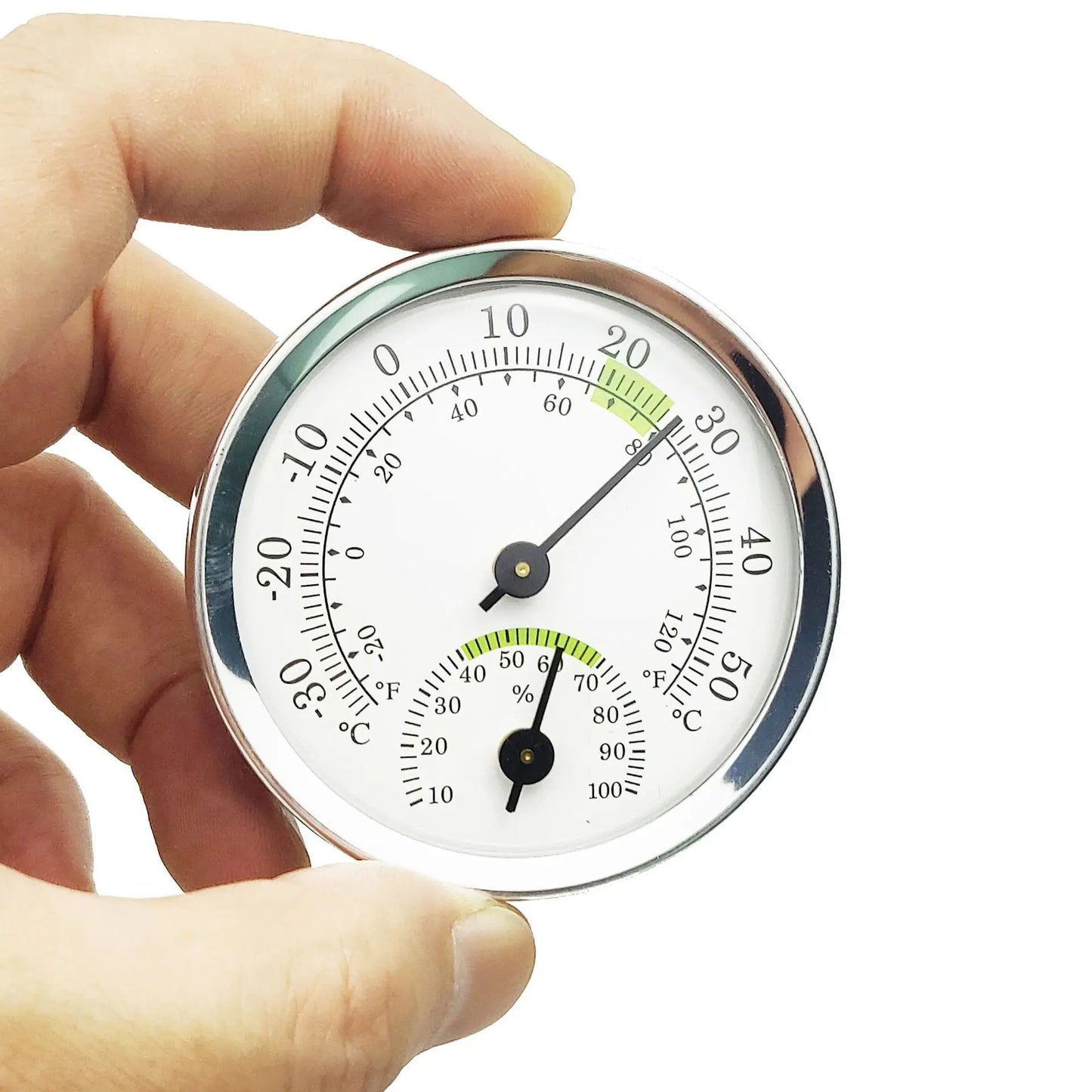 Mini Stainless Steel Thermometer Hygrometer, Street Thermometers, Thermo-Hygrometer Measuring Instruments Tool for Home Supply