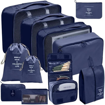 11 PCS/Set Travel Storage Bag Clothes Organizer Bags Luggage Suitcase Organizer Waterproof Wash Bag Clothes Storage Ziplock Bag